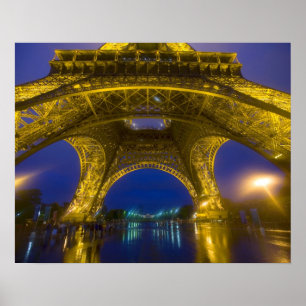 France, Paris. Eiffel Tower illuminated at Poster