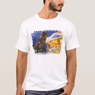 France, Paris. Eiffel Tower in twilight fog and T-Shirt