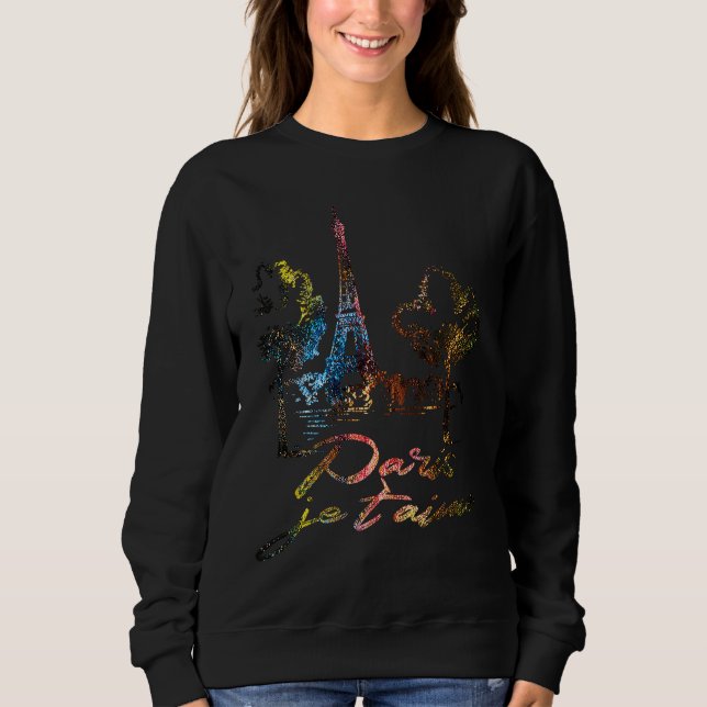 France Paris Eiffel Tower je t'aime Sweatshirt (Front)