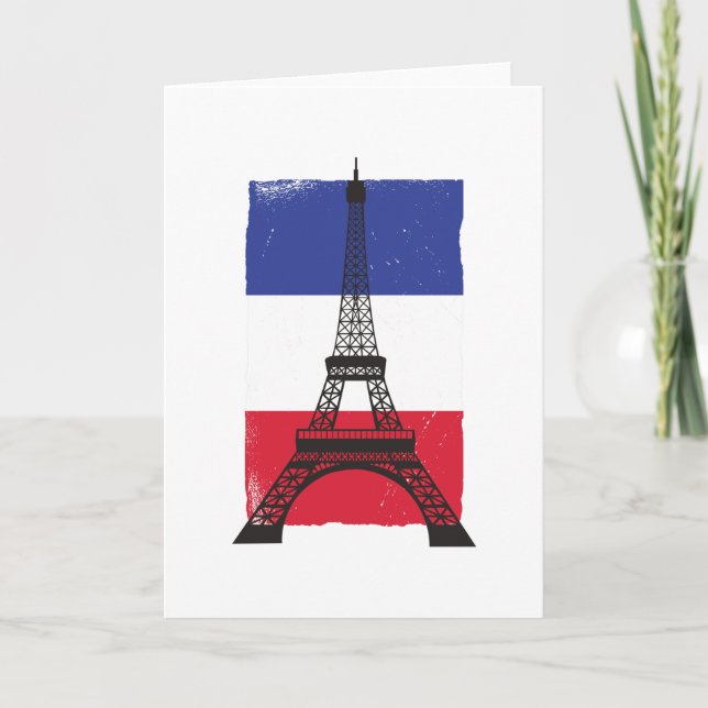 France Paris French Flag Card (Front)