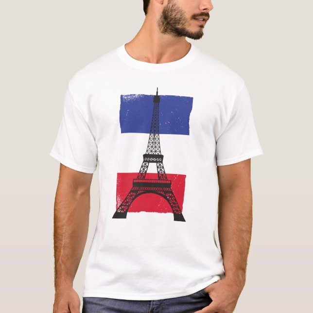 France Paris French Flag T-Shirt (Front)
