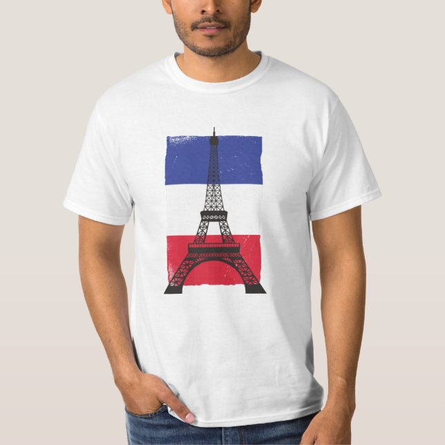 France Paris French Flag T-Shirt (Front)