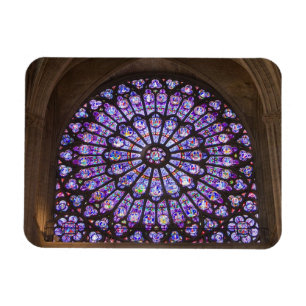 France, Paris. Interior detail of stained glass Magnet
