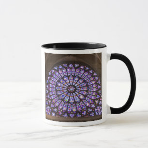 France, Paris. Interior detail of stained glass Mug