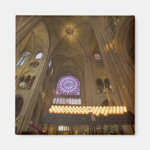 France, Paris. Interior of Notre Dame Cathedral. Magnet