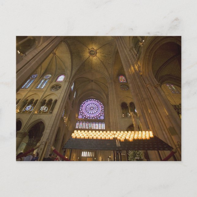 France, Paris. Interior of Notre Dame Cathedral. Postcard (Front)
