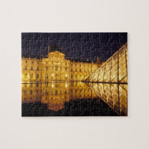 France, Paris, Louvre museum by night. Jigsaw Puzzle
