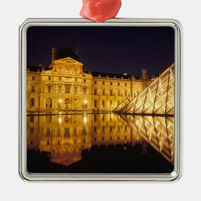 France, Paris, Louvre museum by night. Metal Ornament (Front)