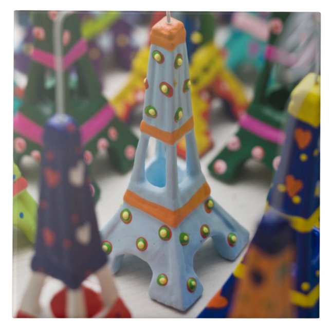 France, Paris, Miniature Eiffel Towers Tile (Front)