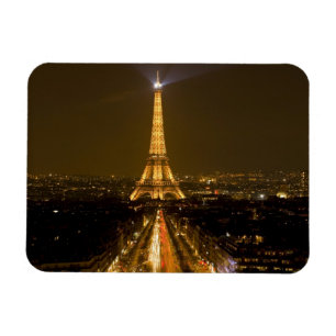 France, Paris. Nighttime view of Eiffel Tower Magnet