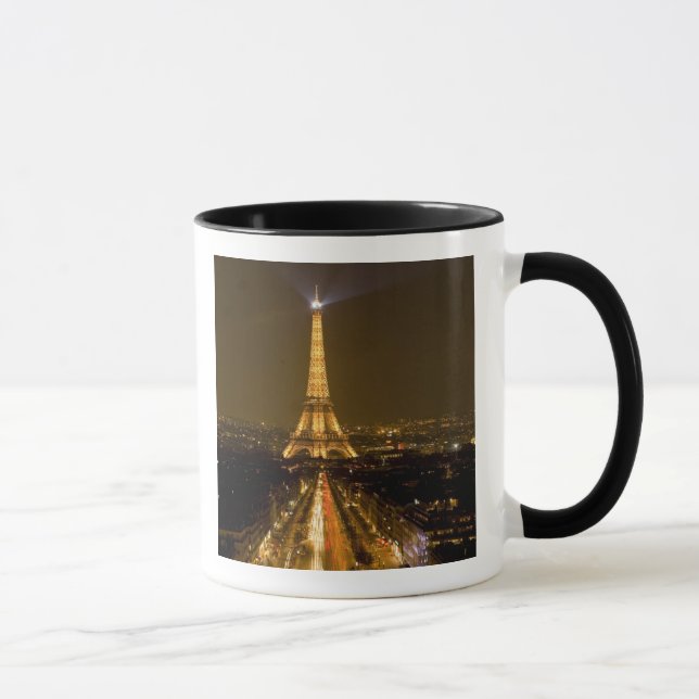 France, Paris. Nighttime view of Eiffel Tower Mug (Right)