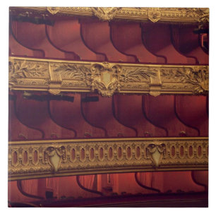 France, Paris. Partial view of balcony seating Ceramic Tile