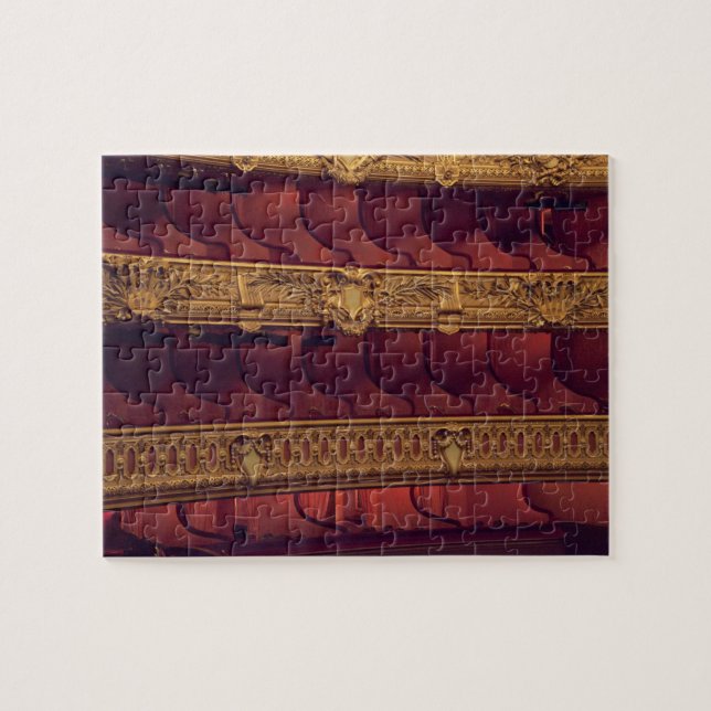 France, Paris. Partial view of balcony seating Jigsaw Puzzle (Horizontal)