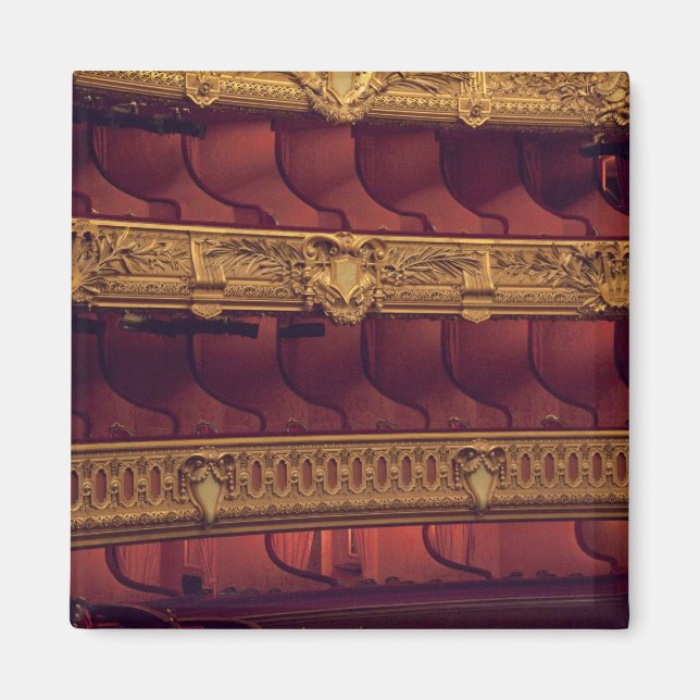 France, Paris. Partial view of balcony seating Magnet (Front)