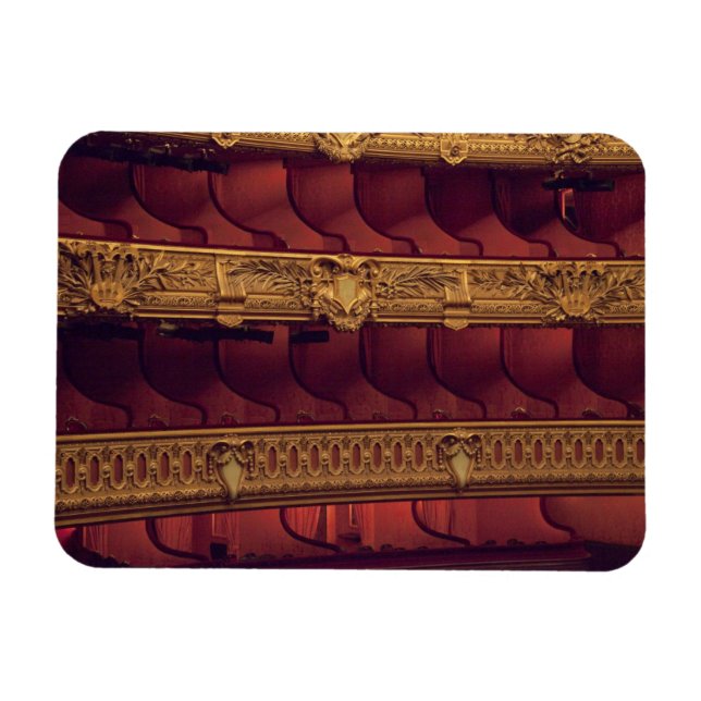France, Paris. Partial view of balcony seating Magnet (Horizontal)