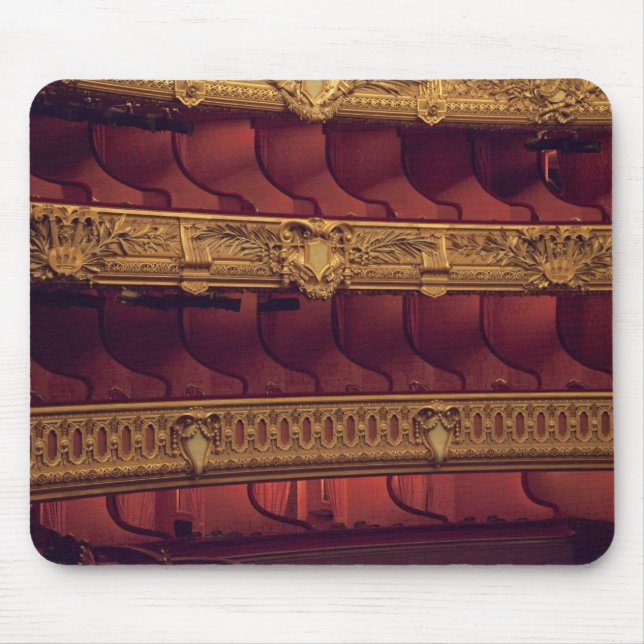 France, Paris. Partial view of balcony seating Mouse Pad (Front)