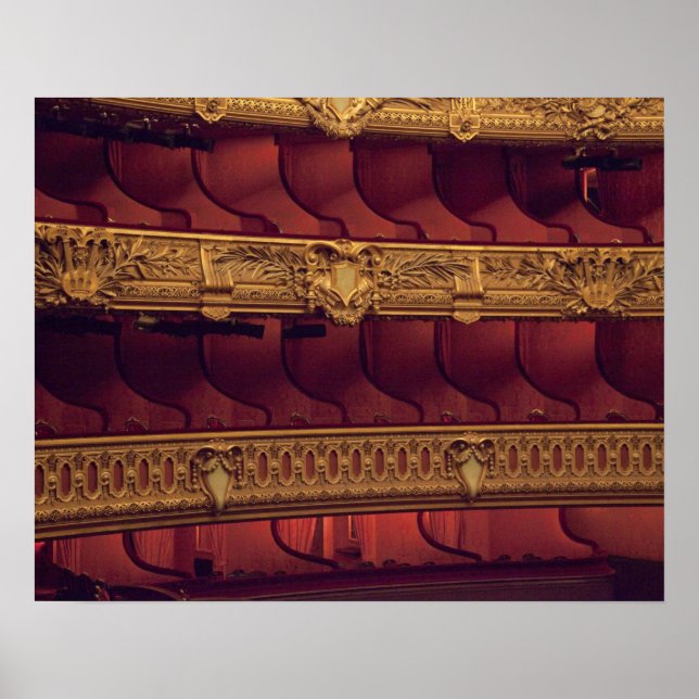 France, Paris. Partial view of balcony seating Poster (Front)