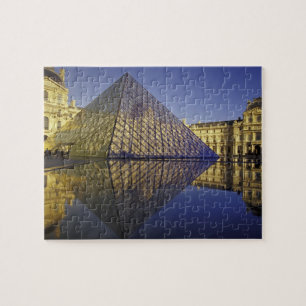 FRANCE, Paris Reflection, Pyramid. The Louvre Jigsaw Puzzle