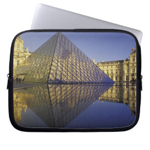 FRANCE, Paris Reflection, Pyramid. The Louvre Laptop Sleeve