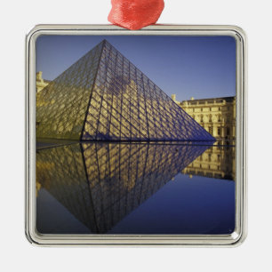 FRANCE, Paris Reflection, Pyramid. The Louvre Metal Ornament