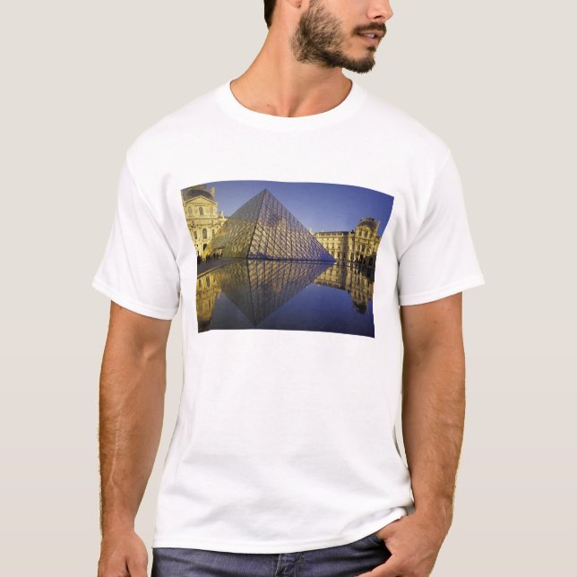 FRANCE, Paris Reflection, Pyramid. The Louvre T-Shirt (Front)