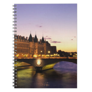 France, Paris, River Seine and Conciergerie at Notebook
