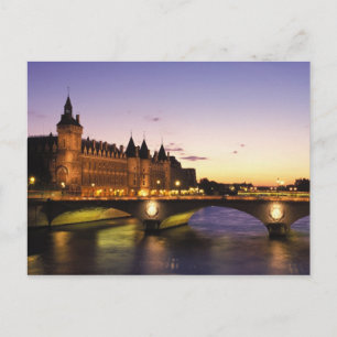 France, Paris, River Seine and Conciergerie at Postcard