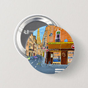 France, Paris,Rue Dominique 6 Cm Round Badge