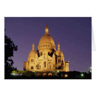 France, Paris, SacrÃ©-Coeur at dusk.