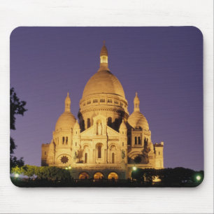 France, Paris, Sacré-Coeur at dusk. Mouse Pad