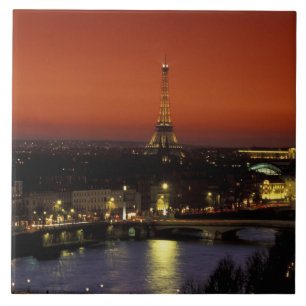 France, Paris Sunset view of Eiffel Tower and Ceramic Tile