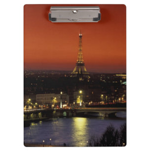 France, Paris Sunset view of Eiffel Tower and Clipboard