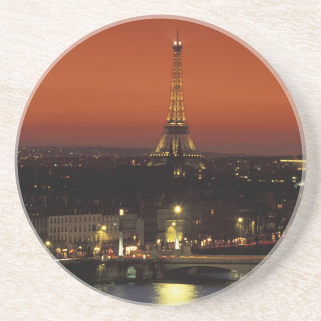 France, Paris Sunset view of Eiffel Tower and Coaster (Front)