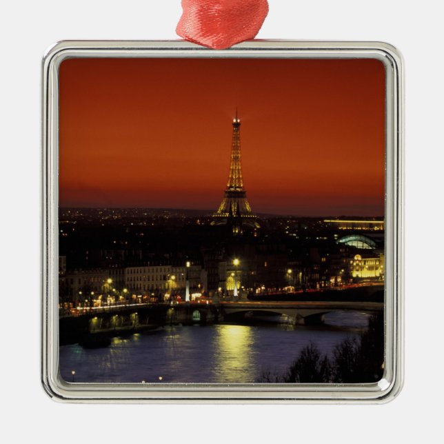 France, Paris Sunset view of Eiffel Tower and Metal Ornament (Front)