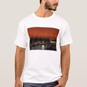 France, Paris Sunset view of Eiffel Tower and T-Shirt