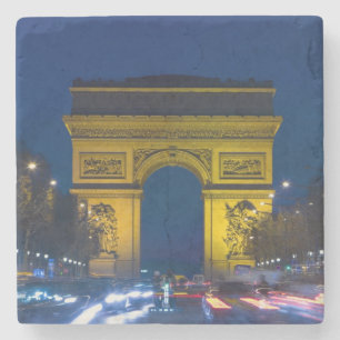 France, Paris. The Arc de Triomphe and the Stone Coaster