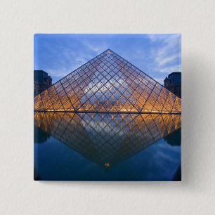 France, Paris. The Louvre at twilight. Credit 15 Cm Square Badge