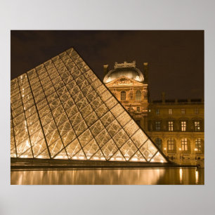 France, Paris. The Louvre at twilight. Credit 2 Poster