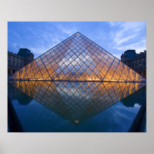 France, Paris. The Louvre at twilight. Credit Poster