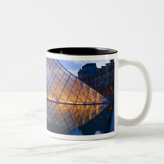 France, Paris. The Louvre at twilight. Credit Two-Tone Coffee Mug (Right)