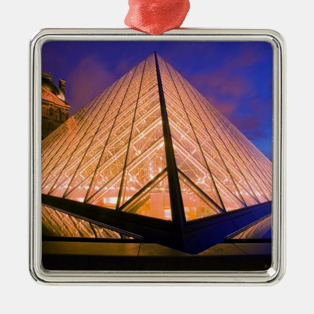 France, Paris. The Louvre museum at twilight. 2 Metal Ornament (Front)