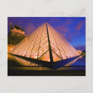 France, Paris. The Louvre museum at twilight. 2 Postcard