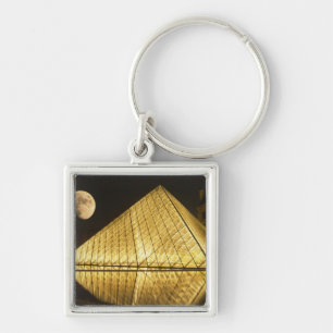 France, Paris, The Louvre Museum, Nighttime Key Ring