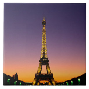 France, Paris, Tour Eiffel at sunset. Ceramic Tile