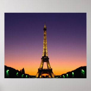 France, Paris, Tour Eiffel at sunset. Poster
