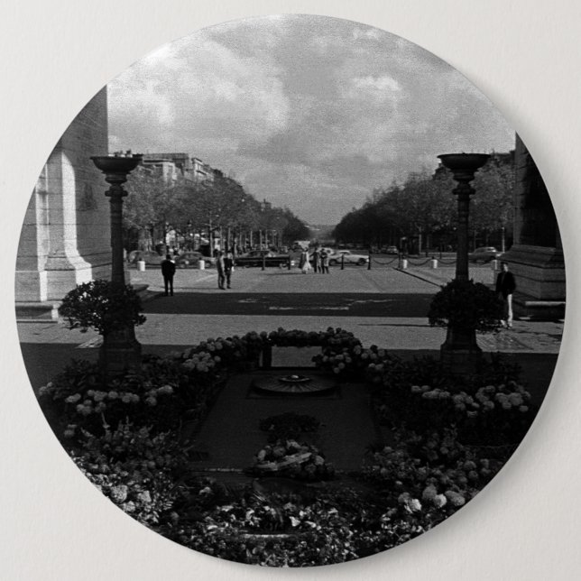 France Paris Triumphal arch Unknown soldier 6 Cm Round Badge (Front)