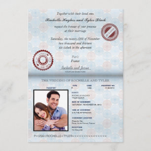 France Passport (no glare) Wedding Invitation II