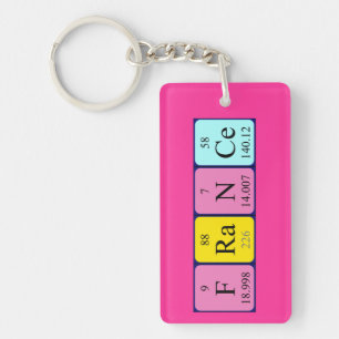 France periodic table name keyring