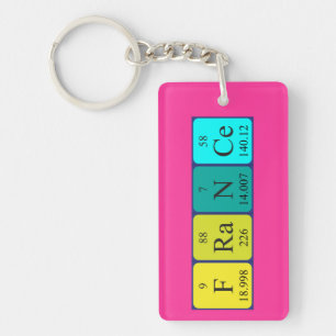 France periodic table name keyring