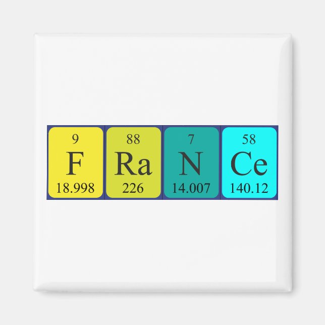 France periodic table name magnet (Front)